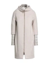 Herno Woman Coat Beige Size 6 Virgin Wool, Viscose, Polyamide, Mohair Wool In Sand