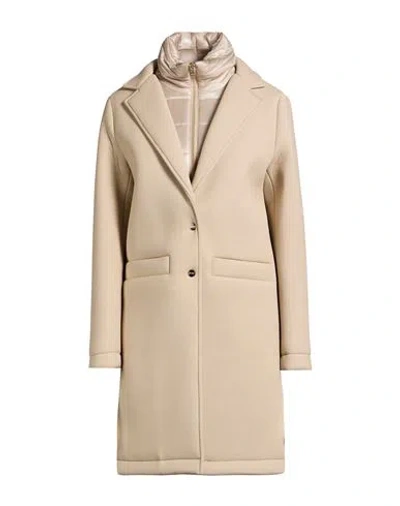 Herno Woman Coat Beige Size 6 Viscose In Neutral