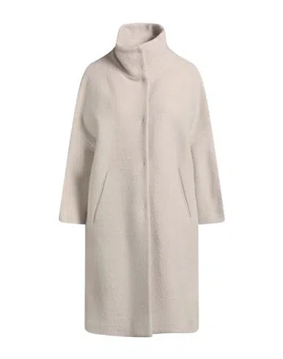 Herno Woman Coat Beige Size 8 Virgin Wool, Polyester In Neutral