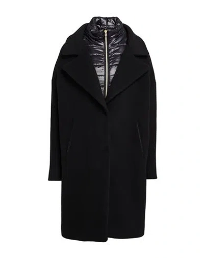 Herno Woman Coat Black Size 16 Wool, Polyamide