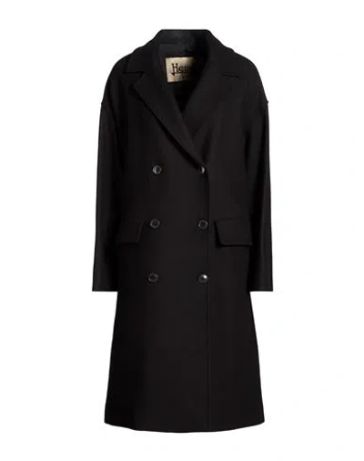 Herno Woman Coat Black Size 4 Recycled Wool, Polyamide