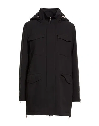 Herno Woman Coat Black Size 6 Polyester, Elastane