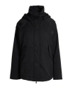 Herno Oversized Metallic Crinkle Jacket With High Collar In Black