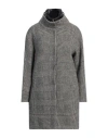 Herno Woman Coat Black Size 6 Virgin Wool, Polyamide, Metallic Fiber In Black