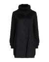 Herno Woman Coat Black Size 6 Wool, Virgin Wool In Black