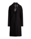 Herno Women Black Single Breasted Coat In Black