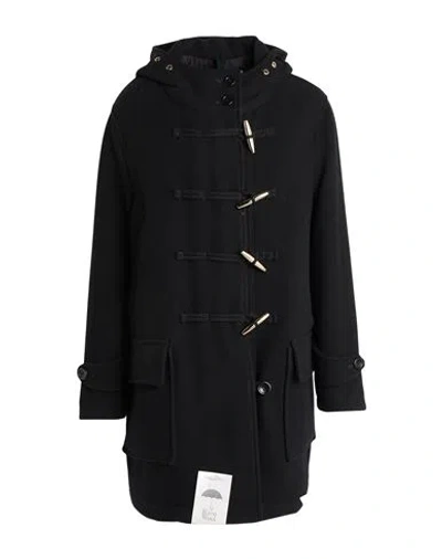 Herno Woman Coat Black Size 8 Wool, Polyamide
