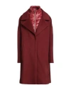 Herno Woman Coat Burgundy Size 12 Virgin Wool, Polyamide In Burgundy