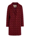 Herno Woman Coat Burgundy Size 6 Wool, Polyamide In Red