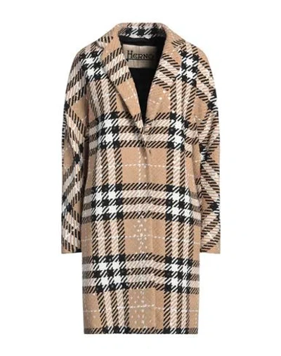 Herno Woman Coat Camel Size 10 Acrylic, Polyester, Wool In Beige
