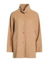 Herno Woman Coat Camel Size 10 Virgin Wool, Polyamide In Brown