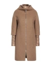 Herno Woman Coat Camel Size 10 Virgin Wool, Viscose, Polyamide, Mohair Wool In Beige