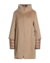 Herno Woman Coat Camel Size 12 Cashmere, Polyester In Nude