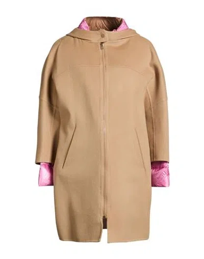 Herno Woman Coat Camel Size 14 Polyamide In Neutral