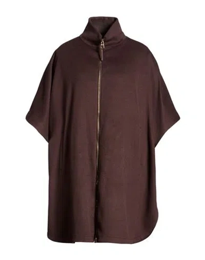 Herno Woman Coat Chocolate Brown Size 6 Virgin Wool