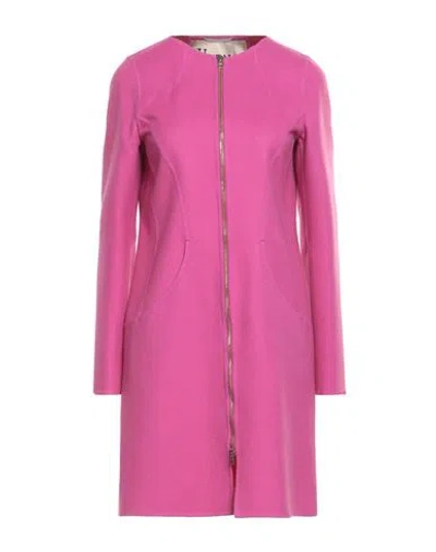 Herno Woman Coat Fuchsia Size 6 Virgin Wool In Pink