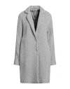 Herno Woman Coat Grey Size 10 Virgin Wool, Polyester, Polyamide In Grey
