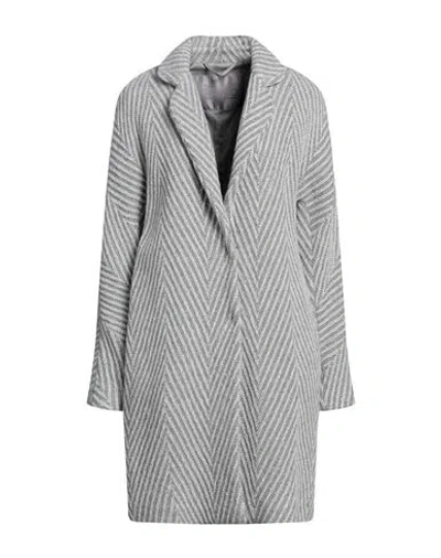 Herno Woman Coat Grey Size 10 Virgin Wool, Polyester, Polyamide