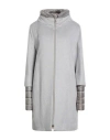 Herno Woman Coat Grey Size 12 Cashmere, Polyester In Gray