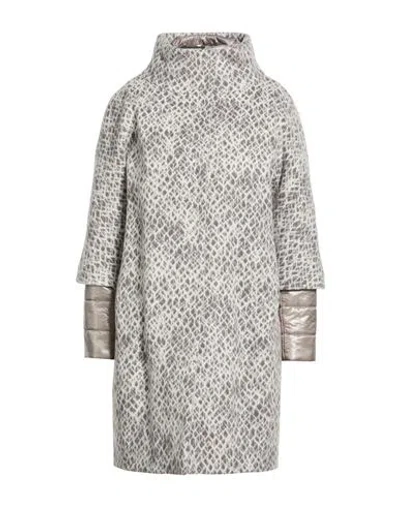Herno Woman Coat Grey Size 6 Recycled Wool, Recycled Cashmere In Gray