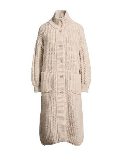 Herno Woman Coat Light Grey Size 10 Wool In Neutral