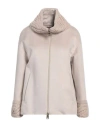 Herno Woman Coat Light Grey Size 6 Cashmere, Polyamide, Polyurethane Coated, Virgin Wool, Cotton In Grey