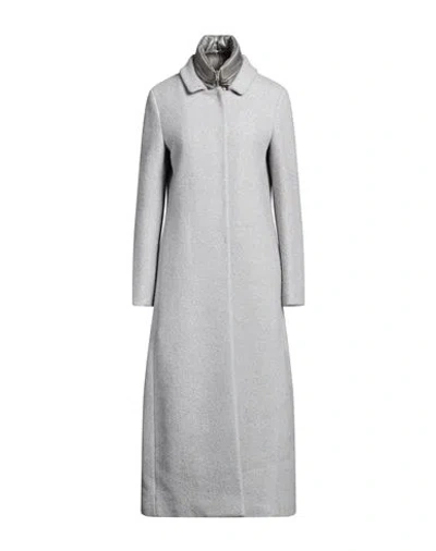 Herno Woman Coat Light Grey Size 6 Virgin Wool, Viscose, Polyamide, Mohair Wool In Gray