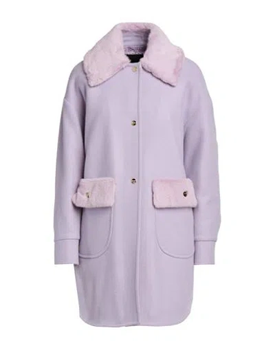 Herno Woman Coat Lilac Size 6 Virgin Wool, Polyamide In Purple