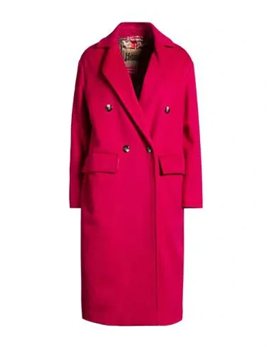 Herno Woman Coat Magenta Size 10 Virgin Wool In Pink