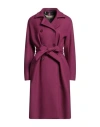 Herno Woman Coat Mauve Size 6 Virgin Wool, Polyamide In Purple