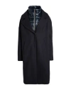 Herno Woman Coat Navy Size 8 Virgin Wool, Polyamide In Black