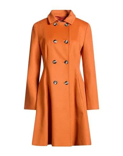 Herno Woman Coat Orange Size 6 Cashmere