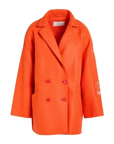 Herno Woman Coat Orange Size 8 Virgin Wool