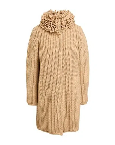 Herno Woman Coat Sand Size 6 Wool In Beige