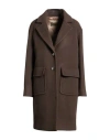 Herno Woman Coat Taupe Size 6 Virgin Wool In Brown