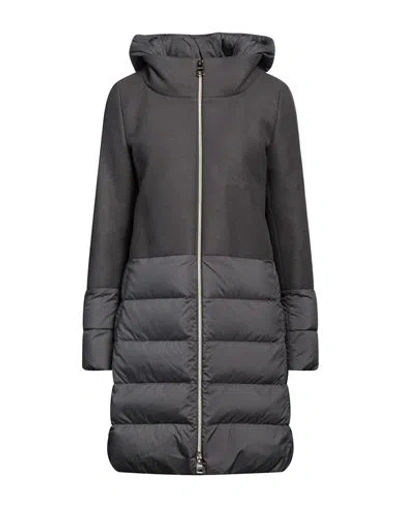 Herno Woman Down Jacket Grey Size 6 Wool, Polyamide, Polyurethane In Grey