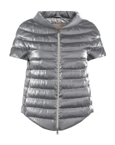 Herno Woman Down Jacket Grey Size 8 Polyester