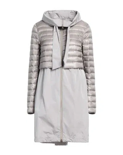 Herno Woman Puffer Light Grey Size 6 Polyester, Polyamide