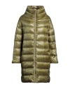 HERNO HERNO WOMAN PUFFER MILITARY GREEN SIZE 8 POLYAMIDE