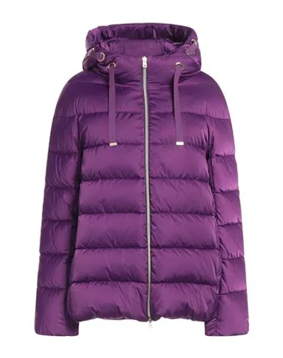 Herno Woman Down Jacket Purple Size 6 Polyester