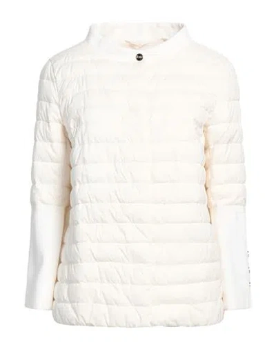 Herno Woman Down Jacket White Size 6 Polyamide, Polyurethane, Cotton
