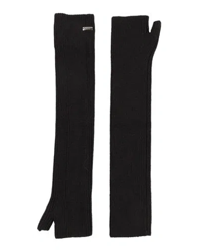 Herno Woman Gloves Black Size M Acrylic, Wool