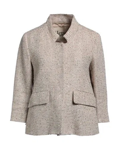 Herno Woman Jacket Beige Size 6 Hemp, Linen, Polyester, Cotton In Neutral