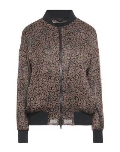 Herno Woman Jacket Brown Size 6 Silk, Polyamide, Elastane