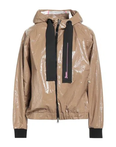 Herno Woman Jacket Camel Size 8 Polyethylene In Sand
