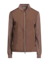 Herno Woman Jacket Chocolate Brown Size 8 Polyester, Virgin Wool, Viscose, Metallic Fiber