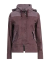 Herno Woman Jacket Dark Purple Size 6 Cotton, Polyester In Purple