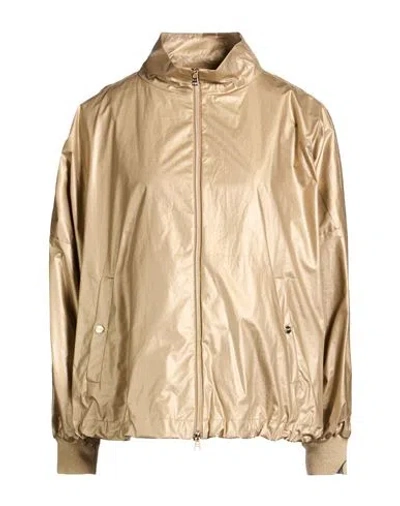 Herno Woman Jacket Gold Size 12 Cotton, Polyurethane