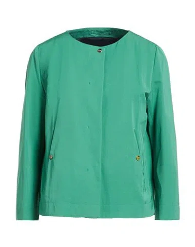 Herno Woman Jacket Green Size 6 Polyester, Cotton