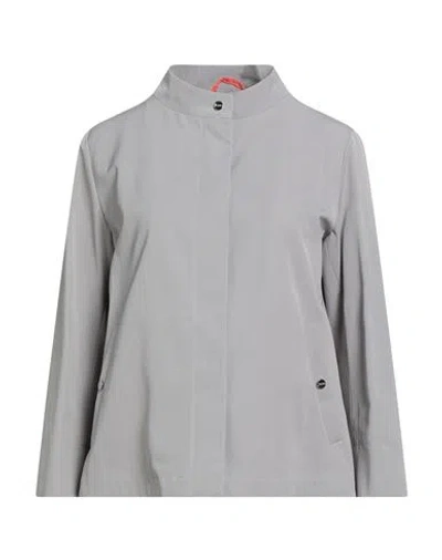 Herno Woman Jacket Grey Size 4 Polyester, Cotton In Gray